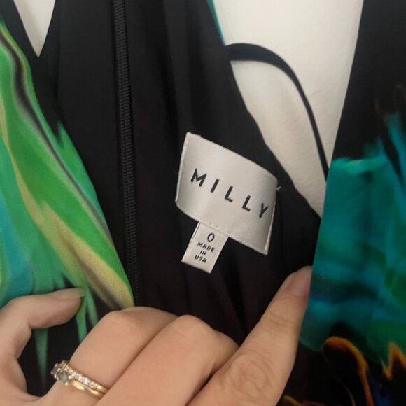 Paradise Print Tank Dress from Milly Size 0 100% Silk - Picture 3 of 5